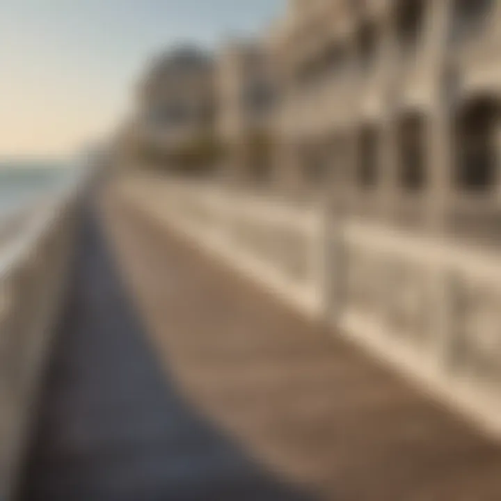 Close-up of unique architectural features along the Boardwalk