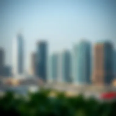 Panoramic View of Dubai's Gulf Commercial Area Panoramic view of Dubai's Gulf Commercial area showcasing modern architecture