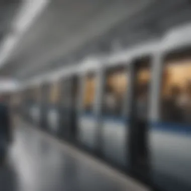 Passengers using the Dubai Metro during peak hours