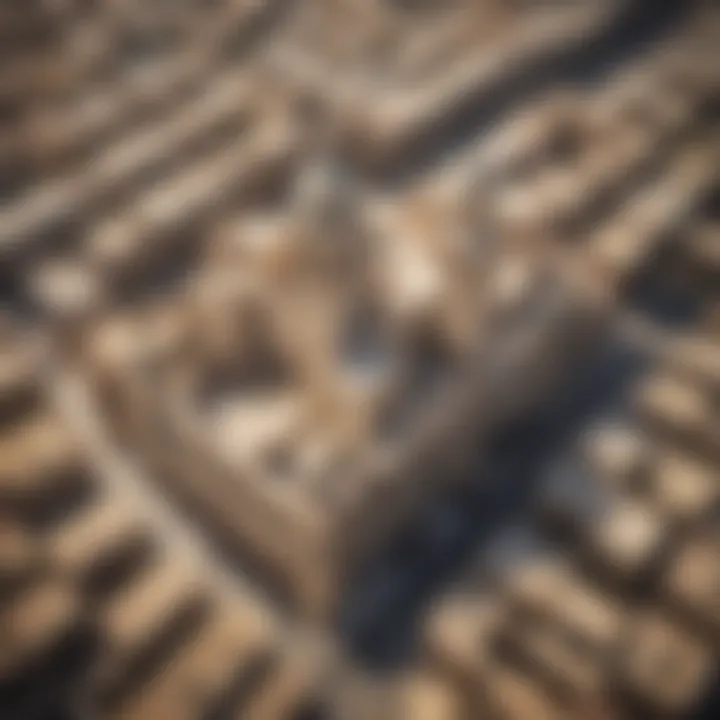 Aerial view of Old City Dubai showcasing historic architecture