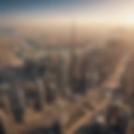 Aerial view of Dubai's skyline showcasing iconic architecture