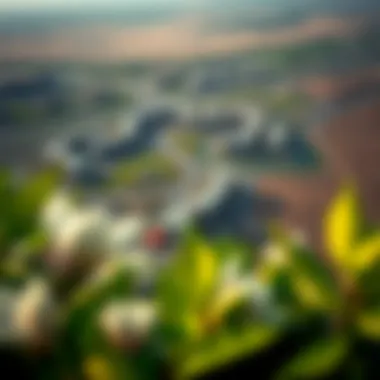 An aerial view of Yas Acres illustrating the strategic location of The Magnolias within Abu Dhabi