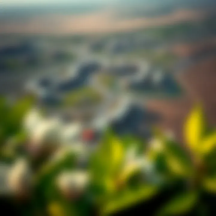 An aerial view of Yas Acres illustrating the strategic location of The Magnolias within Abu Dhabi