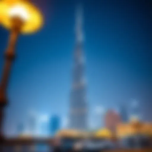 Stunning view of the Burj Khalifa towering over the skyline