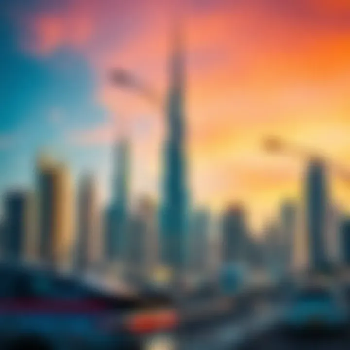 Transforming Dubai's Skyline A vibrant depiction of Dubai's skyline featuring new developments
