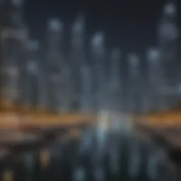 Stunning skyline of Dubai Marina illuminated at night