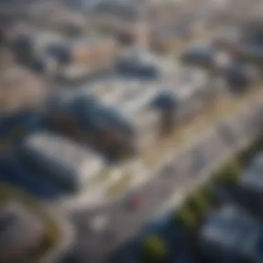 Aerial view of the Opal Business Center and surrounding development