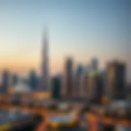 A skyline view showcasing iconic buildings in Dubai