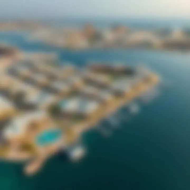 Aerial view of Water Edge development on Yas Island showcasing waterfront properties