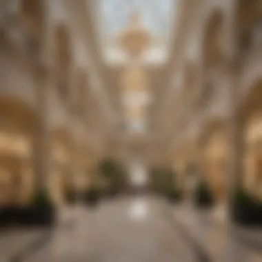 Interior shot of luxury retail spaces at Galleria Al Maryah Island