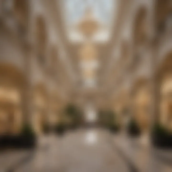 Interior shot of luxury retail spaces at Galleria Al Maryah Island