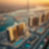 Aerial view of Dubai skyline showcasing luxury properties