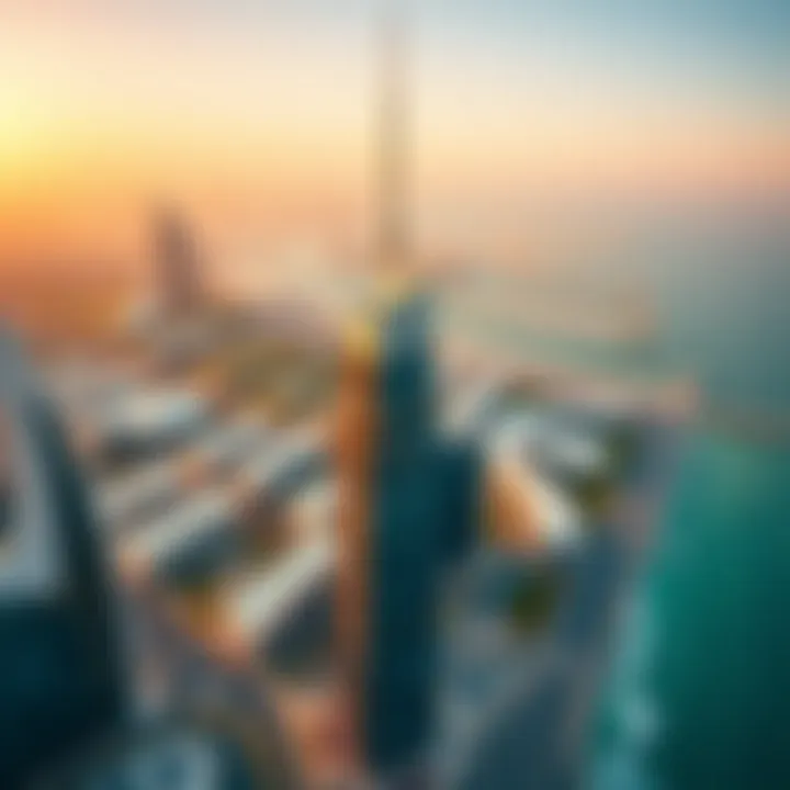 Aerial Perspective of Latifa Tower Aerial view highlighting the location of Latifa Tower in Dubai