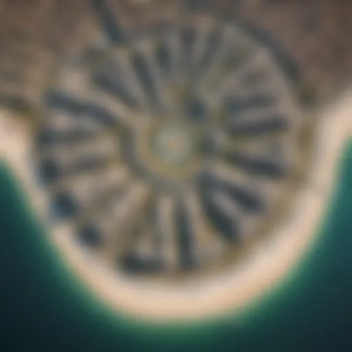 Aerial view showcasing the unique shape of Palm Jumeirah