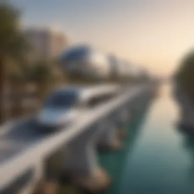 Dubai's monorail system connecting to Palm Jumeirah