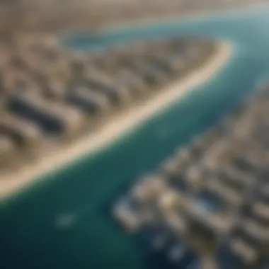 Aerial view showcasing prestigious waterfront properties