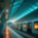 A modern metro station in Dubai showcasing sleek architecture