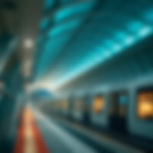 A modern metro station in Dubai showcasing sleek architecture