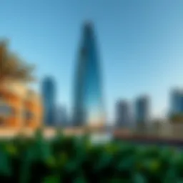 Stunning view of the Blue Tower showcasing its modern architecture