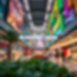 A vibrant shopping center in Dubai showcasing modern architecture