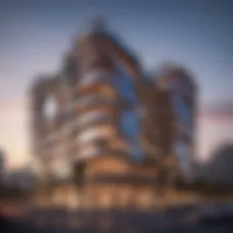 Exterior view showcasing The Opus Dubai's unique architecture