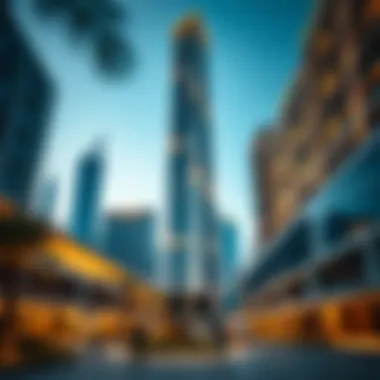 Surrounding area of the Torch Tower with modern architecture