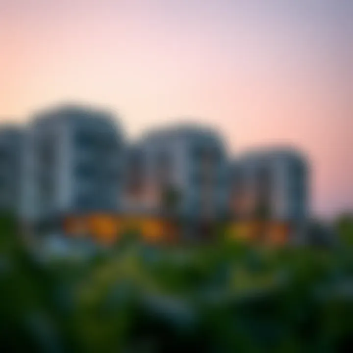 Trip by Wyndham Dubai at Dusk Stunning view of Trip by Wyndham Dubai's exterior at sunset