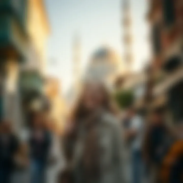 Exploring the Charms of Turkey A joyful traveler exploring the streets of Turkey