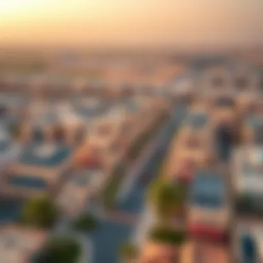 Aerial view of Al Muteena showcasing its urban landscape