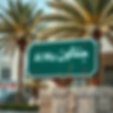 Signage indicating postal code in Al Muteena