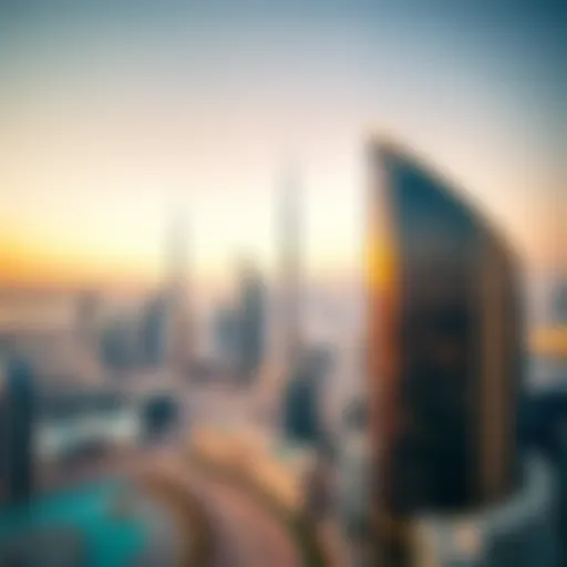 Dubai Skyline: A Testament to Modern Development Aerial view of Dubai skyline showcasing modern architecture
