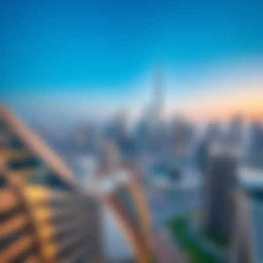 Aerial view of Dubai's skyline showcasing modern architecture and real estate structures