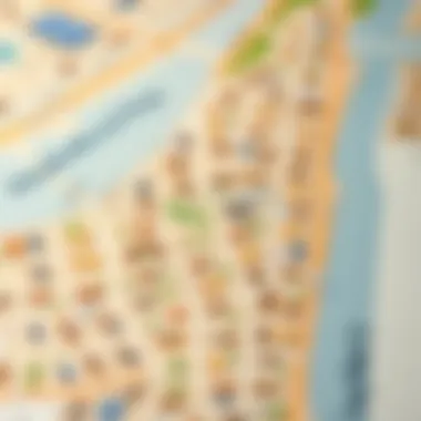 Neighborhood Map of Dubai A detailed map highlighting different neighborhoods and property zones in Dubai