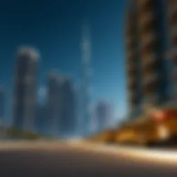 Luxurious high-rise apartments in Dubai skyline