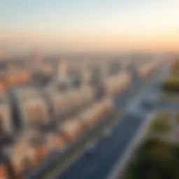 Aerial view of Al Nahda 2 showcasing residential and commercial areas