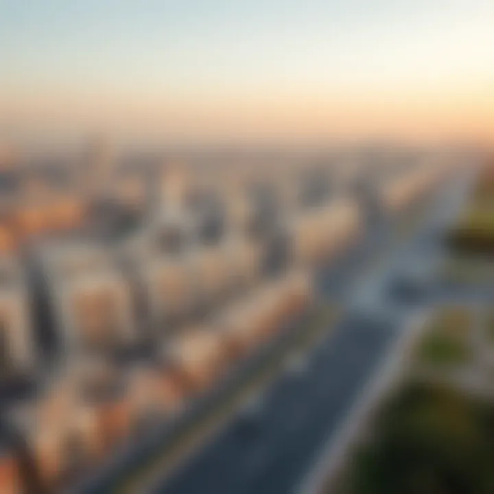 Aerial view of Al Nahda 2 showcasing residential and commercial areas