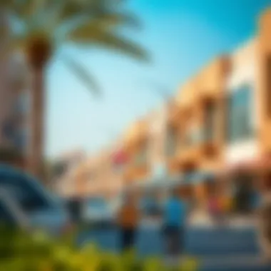 Street view of Al Nahda 2 with vibrant community life