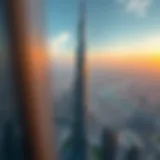 Aerial Perspective of Burj Khalifa Aerial view of Burj Khalifa highlighting its architectural grandeur.