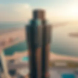 Aerial view of Volante Tower showcasing its modern architectural design